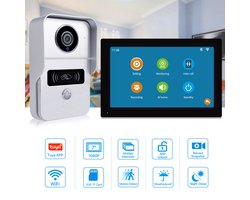 Draadloze Video Deurbel Systeem - Wifi - Smart - 1080P - Deurtelefoon - Deurcamera - 7 Inch - Waterdicht - Touchscreen - Video Intercom - 32Gb Sd Kaart - Beveiliging - Intercomsysteem - Opneembaar