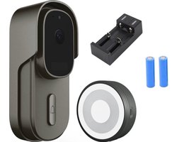 DrPhone LM4-B – Camera Deurbel Met Binnenbel – Met Stroomaansluiting - Smartcam Camera Deurbel Met Alexa & Google Assistant – Camera Deurbel Met Mobiele App - Zwart