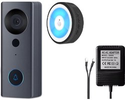 DrPhone LM6-A – Camera Deurbel Met Binnen Bel - Bekabeld Camera Deurbel Met Alexa & Google Assistant – Smartcam Camera Deurbel Met Mobiele App – Zwart
