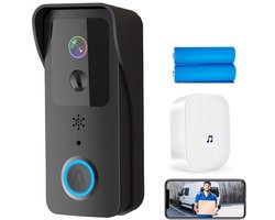 DrPhone LM7 - Camera Deurbel Met Binnen Bel Set - 5Ghz + 2.4Ghz Smartcam Camera Deurbel Met Tuya App Besturing – Waterdicht - Zwart