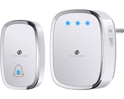 Equivera Draadloze Deurbel - Draadloze Deurbel - Draadloze Deurbel voor Buiten - Huis Deurbel - Belknop - 1 Zender + 1 Ontvanger - Waterdicht - Draadloze Deurbel Set