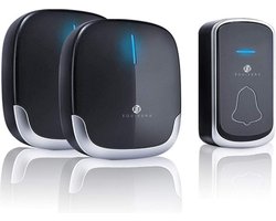 Equivera Draadloze Deurbel - Draadloze Deurbel - Draadloze Deurbel voor Buiten - Huis Deurbel - Belknop - 2 Plug-in Ontvangers - Waterdicht - Draadloze Deurbel Set