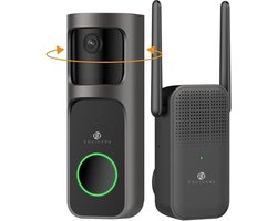Equivera Video Deurbel met Camera - Video Deurbel met Camera - Video Deurbel - Draadloze Video Deurbel - Weerbestendige Video Deurbel - Nachtzicht - Personenherkenning - Bewegingssensor - Buitenbeveiliging