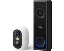 eufy C30 2K Draadloze Video Deurbel 2K FHD - Accu Zwart + eufy Security eufyCam C35, Wit, Draadloze Beveiligingscamera, Voor Buiten en Binnen. Bundelvoordeel
