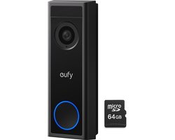 eufy C30 2K Draadloze Video Deurbel 2K FHD - Accu Zwart + MicroSDXC 64GB - geen Homebase nodig - Bundel