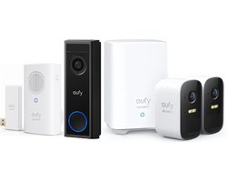 Eufy deurbel starterkit | 2K Video Deurbel + 2C Camera set + Deurbelgong - Voordeelbundel