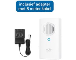 eufy Deurbelgong voor E340/C30/C31 Wit (T8023321) + adapter geschikt voor eufy deurbel E340/C31 - bundel