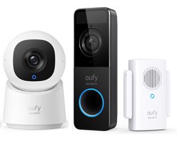 Eufy Security doorbell - Indoor Cam C220 + Eufy C210 deurbel - Voordeelbundel - Geen Homebase nodig Deurbelset