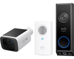 eufy security E340 2K Draadloze Video Deurbel Inclusief Chime + eufy security SoloCam S220 - Bundelvoordeel