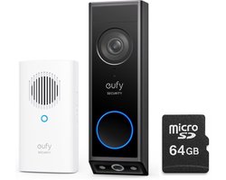 eufy Security E340 2K Draadloze Video Deurbel Inclusief Chime + SD card 64 GB - Bundelvoordeel