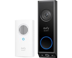 eufy Security E340 Video Deurbel met Chime – Video Doorbell - Dual-Cam technologie, 2K Full HD-resolutie, kleur nachtzicht, AI-pakketdetectie, draadloze installatie, compatibel met Alexa en Google Assistant