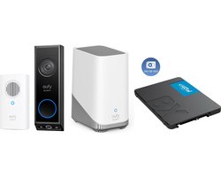 eufy Security E340 Video Doorbell met chime + HomeBase 3 S380 + 240GB SSD voor 3 jaar opslag - Bundelvoordeel