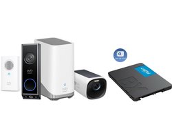 eufy security E340 video doorbell met chime + HomeBase 3 S380 + eufyCam 3 solar camera + 240GB SSD voor 3 jaar opslag - Bundelvoordeel