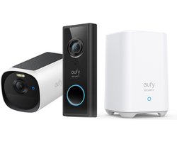 eufy Security S220 Video Deurbel + eufyCam E40 2K solar camera - Inclusief HomeBase 2 - Bundelvoordeel