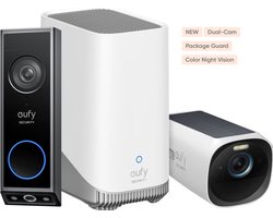eufy Security Video Doorbell E340 + HomeBase 3 + eufycam 3 - Bundelvoordeel