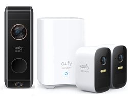 eufy Video Deurbell Dual 2 Pro met HomeBase 2 - 1 pack + eufy Security - eufyCam 2C add-on - 2 pack