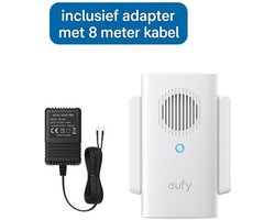 eufy WiFi versterker en deurbelgong voor E340/C30/C31 Wit (T8024321) + adapter geschikt voor eufy deurbel E340/C31 - bundel