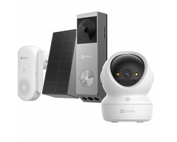 EZVIZ EP3X Slimme Deurbel Kit + H6C 4K Binnencamera - Pakketdetectie & Nachtmodus - Draadloos - MicroSD & Cloud