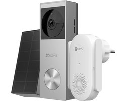 EZVIZ HP3 Pro + CH1 – Video Deurbelset – 2K HD – Kleur Nachtzicht – Geen Abonnement – 32GB Opslag – Zonnepaneel – IP65