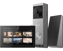 EZVIZ Wireless Video Doorbell with 2K+2MP Dual Lens and Solar Panel, Persons/Packages Detection, Color Night Vision, 32GB eMMC, Two-Way Talk, Video Doorbell with Camera EP3x Pro 2K+SD7 Smart Screen