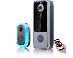 Ferodelli Video Deurbel - Deurspion Met Camera En Wifi - Videodeurbel - Draadloos - Deurbel (t-ring geluid) - Buiten