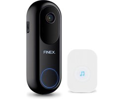 Finex™ Video Deurbel V2 - Inclusief Binnenbel - Vast stroom of Batterijen - WiFi - Dag en Nachtmodus - Zonder abonnement - T Ring - Video deurbel met Camera