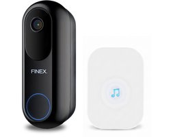 Finex™ Video Deurbel V2.1 - Inclusief Binnenbel - Vast stroom of Batterijen - WiFi - Dag en Nachtmodus - Zonder abonnement - T Ring - Video deurbel met Camera