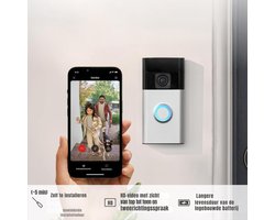 Florixa® Deurbel met Camera en WiFi – 1 stuk - Deurbel met Ring Geluid – Slimme Deurbel Waterdicht – Zwart/Wit - 7cm x 3cm x 13cm