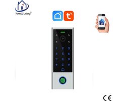 Home-Locking wifi/bluetooth-toegangscontrole/intercom/videofoon door vingerafdruk,ID-kaart,code met 2.0MP camera met bediening via APP. T-2055