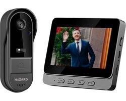 Hozard® Deurbel met camera – Video Deurbel – 4,3 inch IPS-Scherm