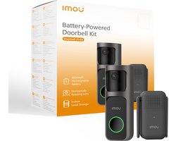 Imou Deurbel 2S Kit - Slimme Draadloze Video Deurbel - 2K QHD Beeldkwaliteit - 5000mAh Batterij - USB-C Snelladen - 166° Graden Gezichtsveld - Weerbestendig - Chime En Wifi Versterker - Lokale Opslag In Chime - 120dB Verstelbaar Volume