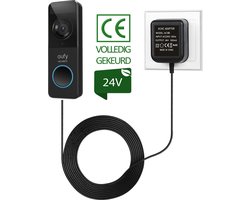 JC's - Transformator geschikt voor Eufy video deurbel - Adapter geschikt voor Eufy video deurbel - 24 volt - 5 meter kabel - deurbel adapter 24 volt