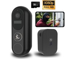 Limitless Safety - Video deurbel met camera - Draadloze deurbel - 1080P video kwaliteit - Slimme Deurbel - Nachtzicht - GRATIS 64 GB SD kaart en draadloze gong – Zonder Abonnement