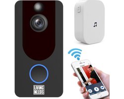 Living Needs Draadloze Deurbel – HD Video Deurbel – Deurbel met Camera - 1080P HD.