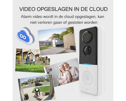 Narvie Video Deurbel met Camera Draadloos – Smart Life App – WiFi 2.4GHz – Nachtzicht – IP65 – Inclusief Ontvanger – Batterij 8000mAh