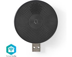 Nedis SmartLife Gong - RF, frequentie 433 MHz - Accessoire voor: WIFICDP10GY / WIFICDP30WT / WIFICDP40CWT - USB Gevoed - 4 geluiden - 5 V DC - Instelbaar volume - Zwart