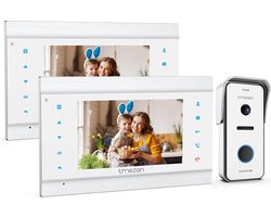 OxyFlowzy® - Deurbel Met Camera - 2 Grote Binnenschermen, Professioneel, HD, Nachtzicht & Regenkap - Deurbel met Camera en Intercom
