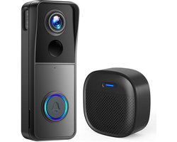 Powell Deurbel met Camera - Deurbel Draadloos - Video Deurbel - Met Wifi - Met Microfoon - 2K Video - 32GB Geheugen - Zwart