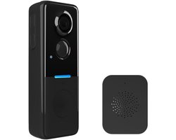 REFTTENW Deurbel Draadloos - Slimme Deurbel - 4000Mah - Deurbel Draadloos Wifi - Geen Batterijen Nodig - Zwart