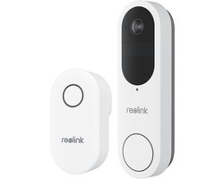 Reolink 2K 4MP Batterij Videodeurbel, 2-Band Wi-Fi,180 graden uitzicht, Persoons/verpakking detectie, Tweewegaudio, met 1:1 Hoofd-aan-teen zicht, Wit, Inclusief bel