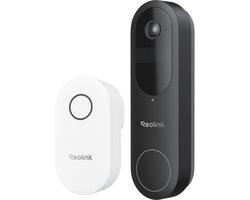 Reolink 2K 4MP Batterij Videodeurbel, 2-Band Wi-Fi,180 graden uitzicht, Persoons/verpakking detectie, Tweewegaudio, met 1:1 Hoofd-aan-teen zicht, Zwart, Inclusief bel