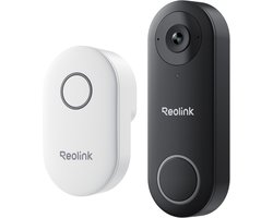 Reolink 2K 5MP Videodeurbel PoE met camera, Groothoek van Kop tot Teen, Detectie persoon/verpakking, Tweewegaudio, Werkt met NVR's, met Bel, Zwart