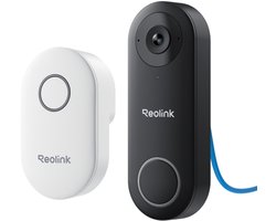 Reolink 2K WiFi Video Deurbel, Groothoek van Kop tot Teen, Draadloze WiFi-camera, Zonder Abonnemen, Detectie Persoon/Verpakking, Tweewegaudio, Zwart