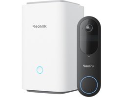 Reolink Video Doorbell + Home Hub, 2K Dual-Band Wi-Fi Batterijdeurbel met 150°x150° Beeldhoek, Batterijgevoed, Persoons-/Voertuig-/Pakketdetectie, Tweewegcommunicatie, Lokale Opslag, Geen Maandelijkse Kosten