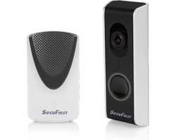 SecuFirst DID701B+ Slimme Video deurbel met camera met draadloze gong Zwart Grijs - 1080P - 128GB opslag