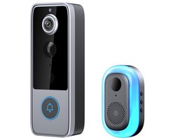 Slimme Draadloze Wifi-deurbel Met Geïntegreerde Camera - HD-deurbel Met Nachtzicht Met Liveweergave, Tweewegcommunicatie, Automatische Snapshots En Lokale Opname,Eenvoudige Installatie