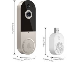Smart visuele deurbel draadloze afstandsbediening visuele intercom spraak hd smart deurbel, T50 beige