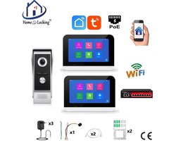 Smart WIFI deur intercom/videofoon 2 touchscreens. T-2301-1-2