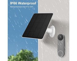 Solar Panel Charger, 10W Video Doorbell Solar Panel Charger, Camera Doorbell Solar Panel, for Doorbell 2K Camera Ring Video Doorbell 2 Doorbell 3, for Nest Camera (CSP4W-O-W)