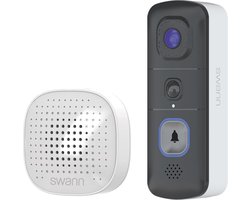 Swann EVO Video Deurbel - Slimme Video Deurbel - Inclusief Chime - SwannShield™ AI Voice Assistant - 2K ultra HD video - Accu - Nachtvisie - Geen Abonnement